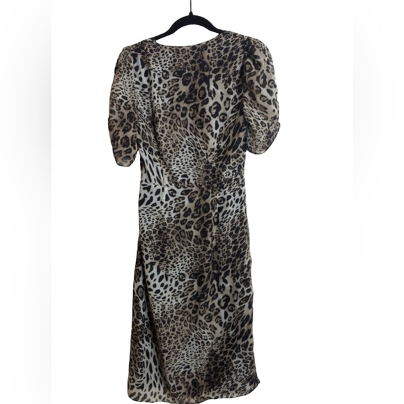 ASTR The Label Cheetah Print Side Tie Ruched Midi Dress Size Small - Picture 7 of 9